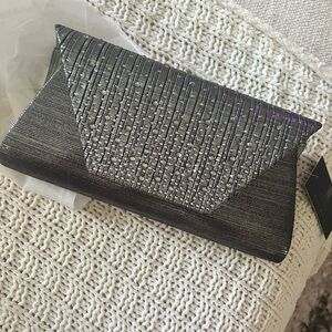 Shimmering Pewter Evening Clutch